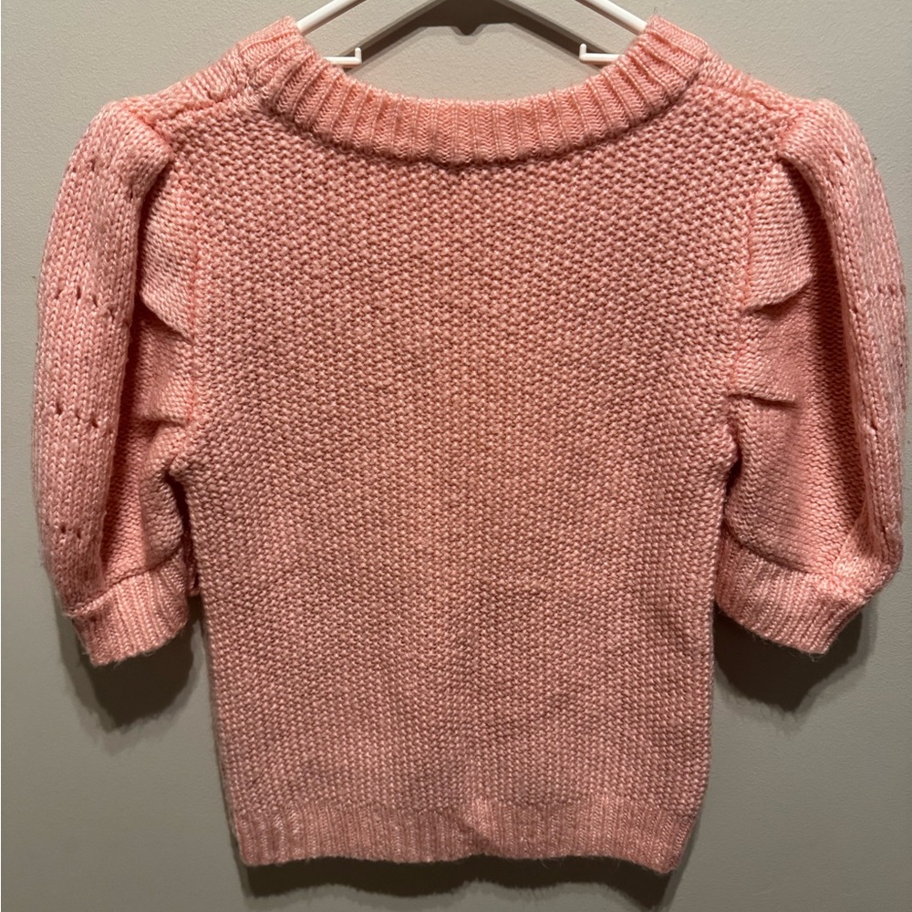 Anthropologie English Factory Pink Knit Puff Sleeve Sweater XS - Picture 5 of 6